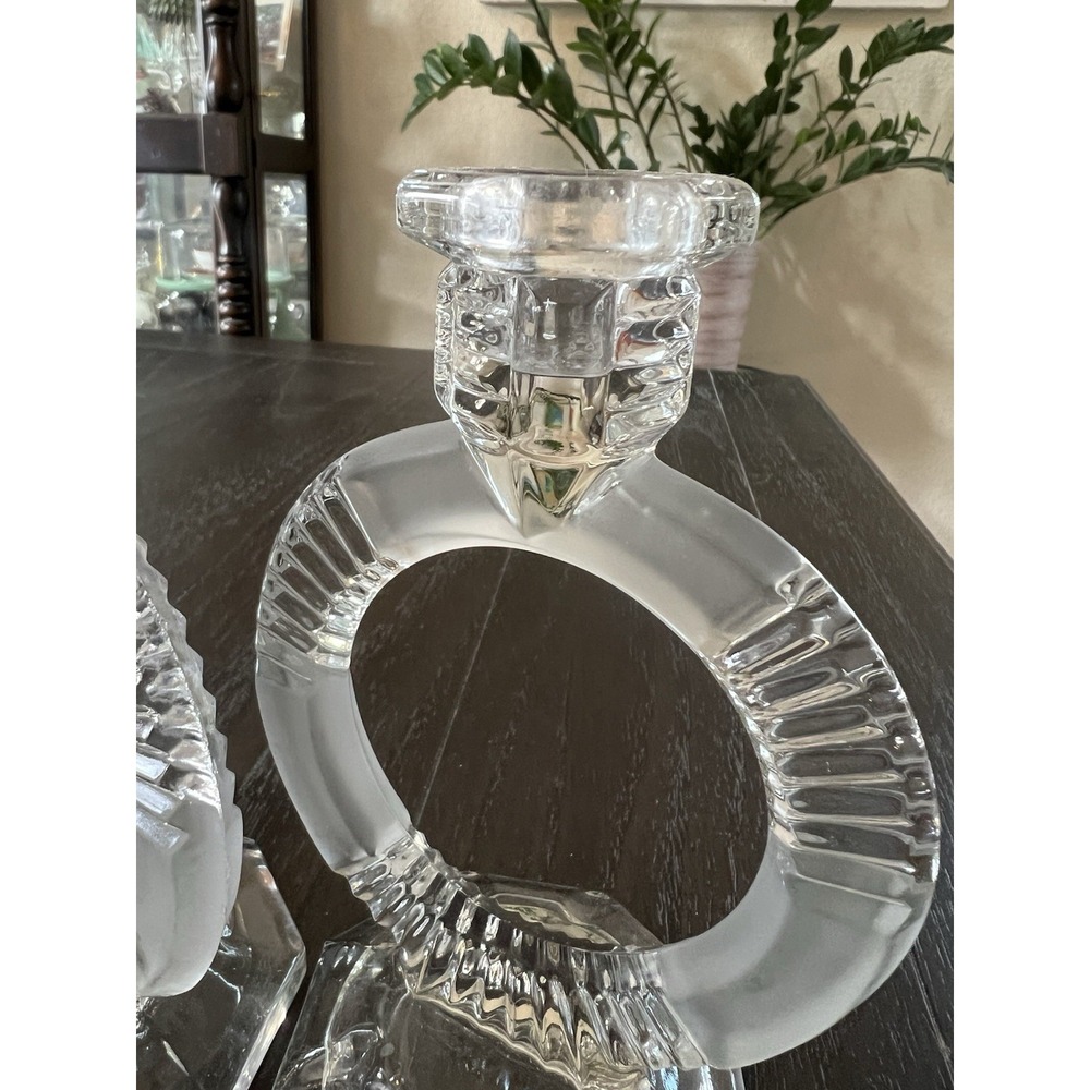 Pair Of Vintage Glass Candle Holders 1920/1930 - Picture 10 of 16